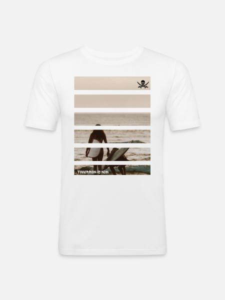 Tomorrow is Now - Men's Slim Fit T-Shirt - white
