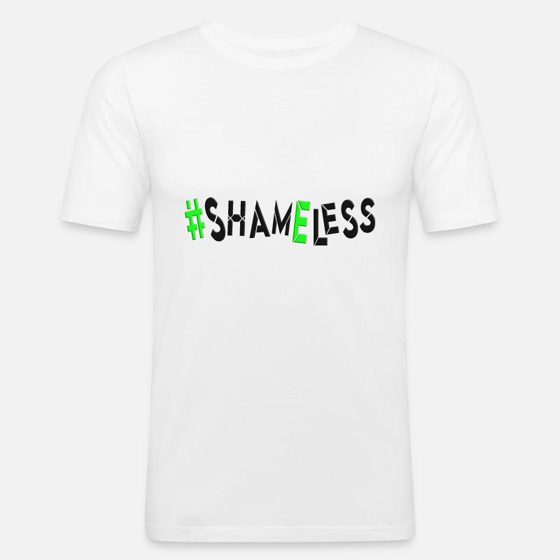 #shameless flagrant unabashed barefaced - Men's Slim Fit T-Shirt - white
