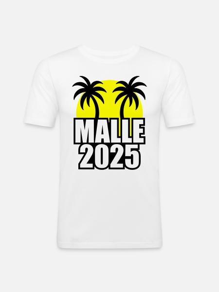 Malle 2025 - Männer Slim Fit T-Shirt - Weiß