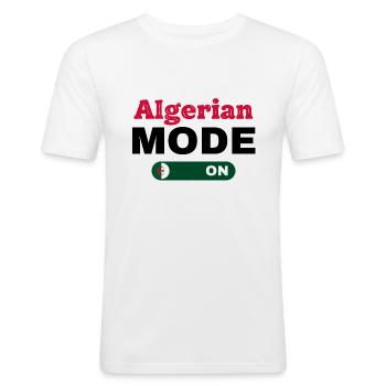 Algerian Mode ON - Men's Slim Fit T-Shirt - white - Front - Nik (191cm)