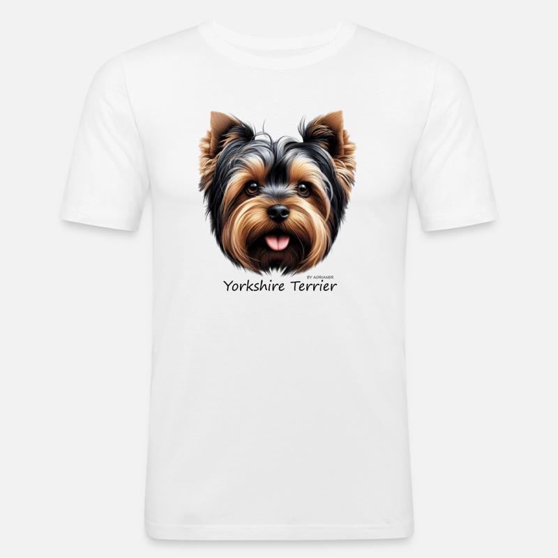Yorkshire Terrier - Männer Slim Fit T-Shirt - Weiß