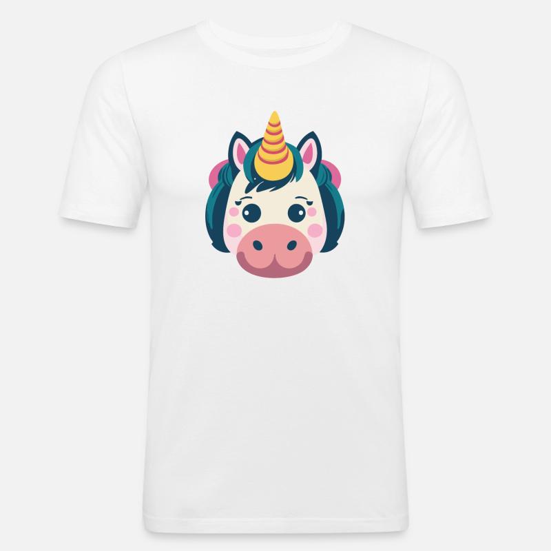 Niedliches Einhorn - Männer Slim Fit T-Shirt - Weiß