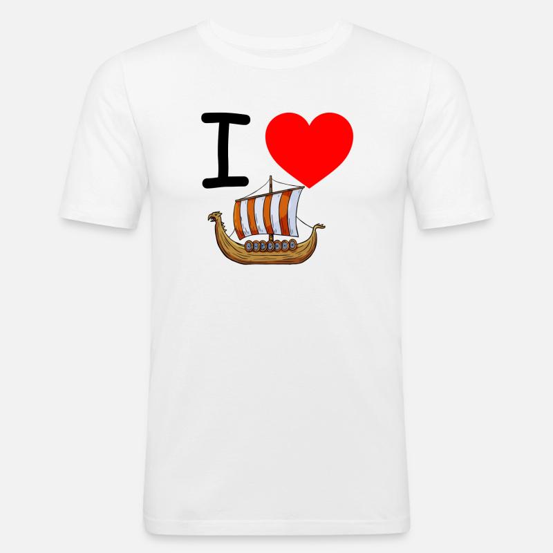 Wikinger - Männer Slim Fit T-Shirt - Weiß