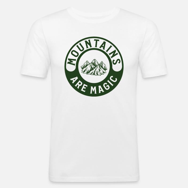 Berge sind magisch - Männer Slim Fit T-Shirt - Weiß