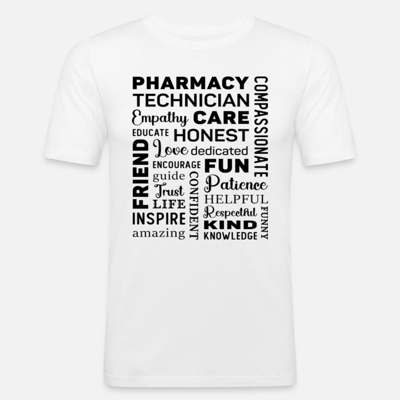 Pharmacy Technician Tech Medicine Pharmacist - Männer Slim Fit T-Shirt - Weiß