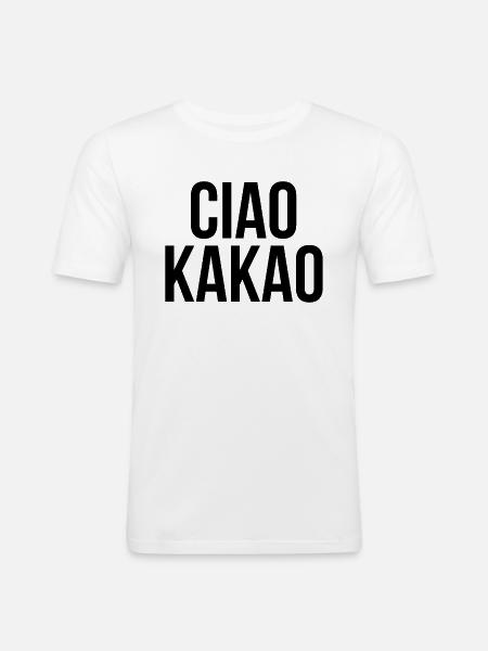 Ciao Kakao - Männer Slim Fit T-Shirt - Weiß