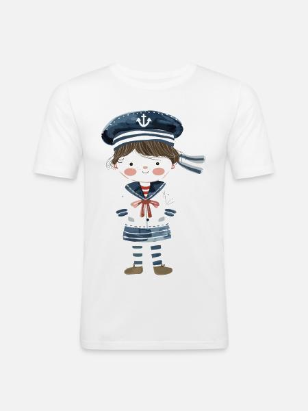 Sailor Comic Look - Men's Slim Fit T-Shirt - white
