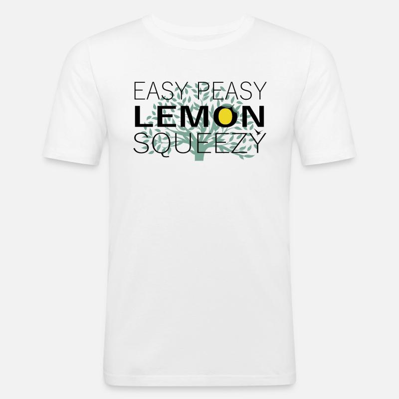 easy peasy lemon squeezy - Männer Slim Fit T-Shirt - Weiß