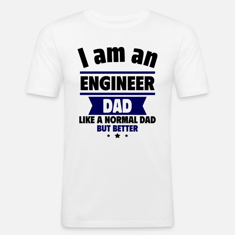 Dad Engineer, Father's Day Gift - Men's Slim Fit T-Shirt - white