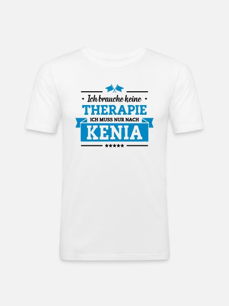Nur nach Kenia - Männer Slim Fit T-Shirt - Weiß