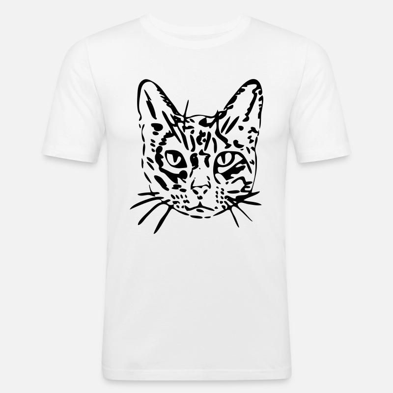 Katze, Mieze, Miezekatze, Geschenk, Geschenkidee - Männer Slim Fit T-Shirt - Weiß