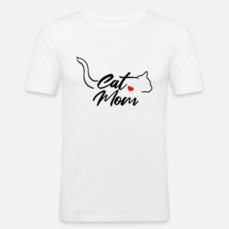 Die Katzenmutter Miezekatze Katze - Männer Slim Fit T-Shirt - Weiß