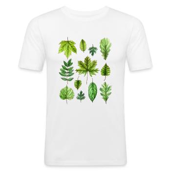 Leaves, foliage, tree leaves, foliage - Men's Slim Fit T-Shirt - white - Front - Nik (191cm)