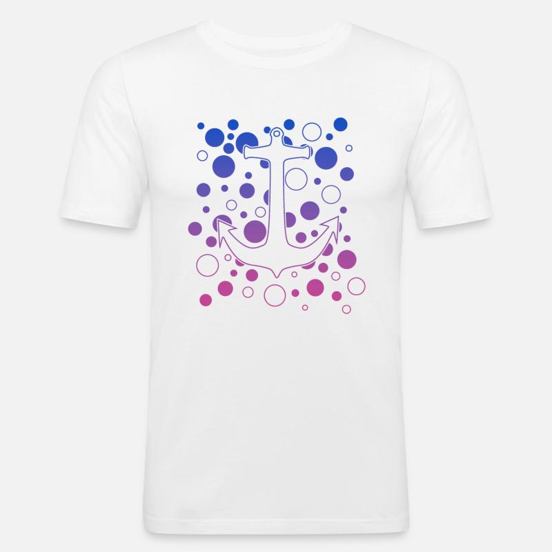 Anker - Männer Slim Fit T-Shirt - Weiß