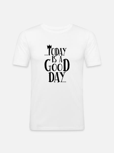 cool saying - Men's Slim Fit T-Shirt - white