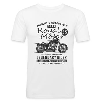 Motorradfahrer Geburtstag 1955 Geschenk Biker - Männer Slim Fit T-Shirt - Weiß - Vorne - Nik (191cm)