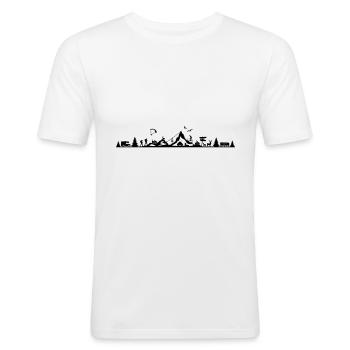 SPORT HOLIDAY NATURE Mountains Landscape - Men's Slim Fit T-Shirt - white - Front - Nik (191cm)