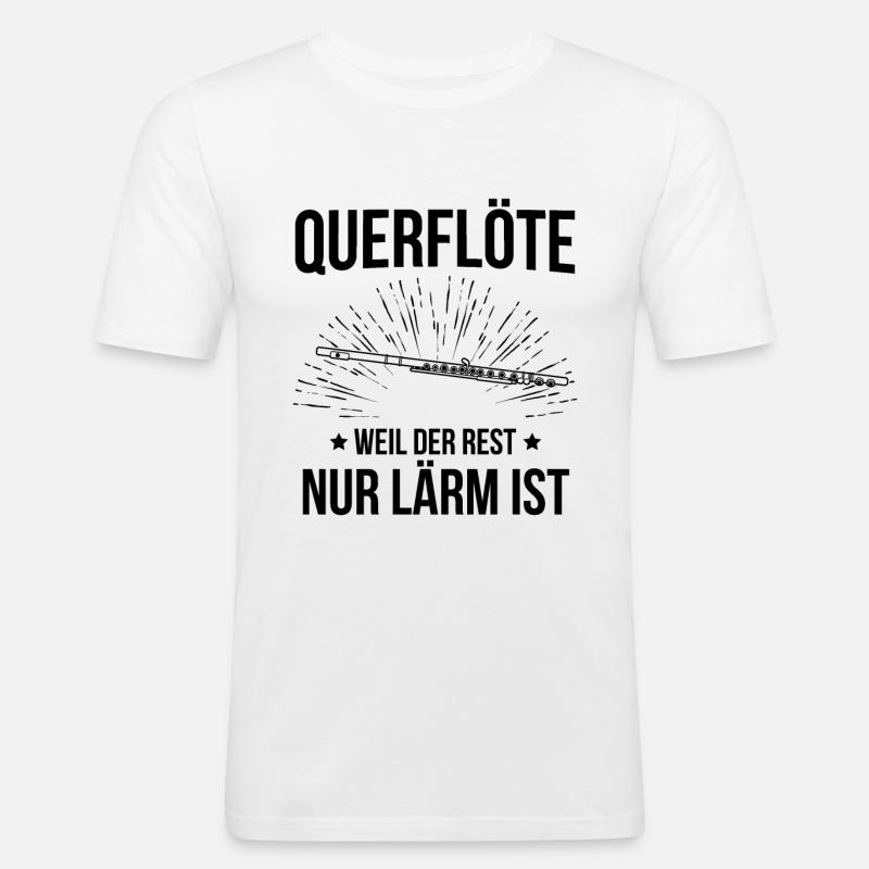 Querflöte Querflötenspieler Querflötist - Männer Slim Fit T-Shirt - Weiß