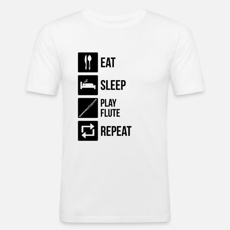 Querflöte Querflötenspieler Querflötist - Männer Slim Fit T-Shirt - Weiß