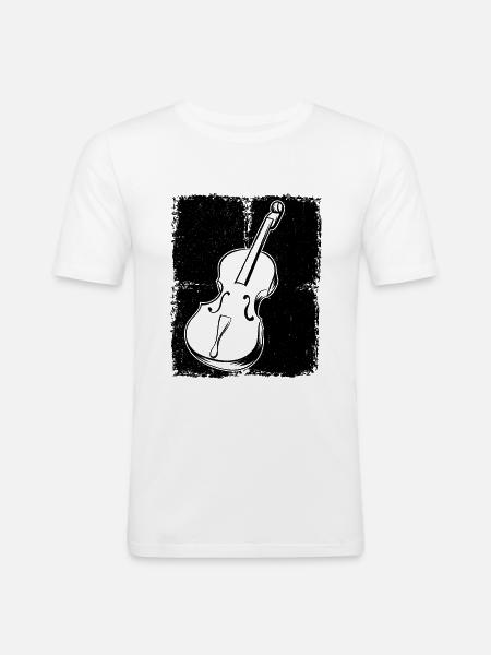 Cello Cellospieler Cellist - Männer Slim Fit T-Shirt - Weiß