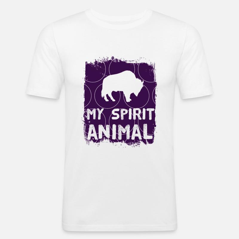Bison - Männer Slim Fit T-Shirt - Weiß