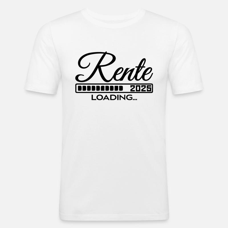 Rente 2025 Loading - Männer Slim Fit T-Shirt - Weiß