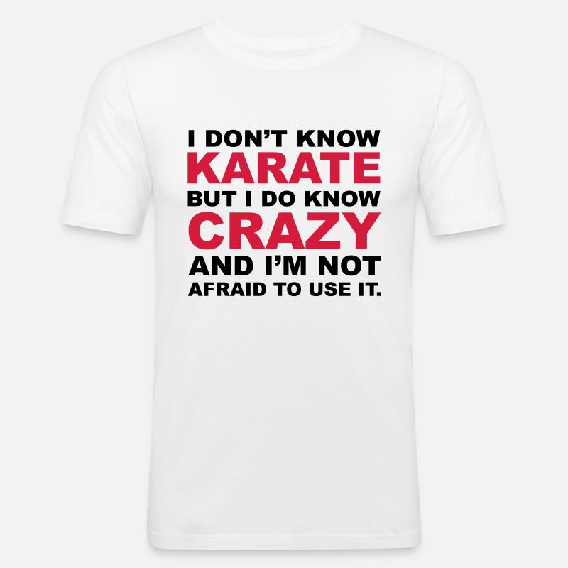 Crazy - Männer Slim Fit T-Shirt - Weiß