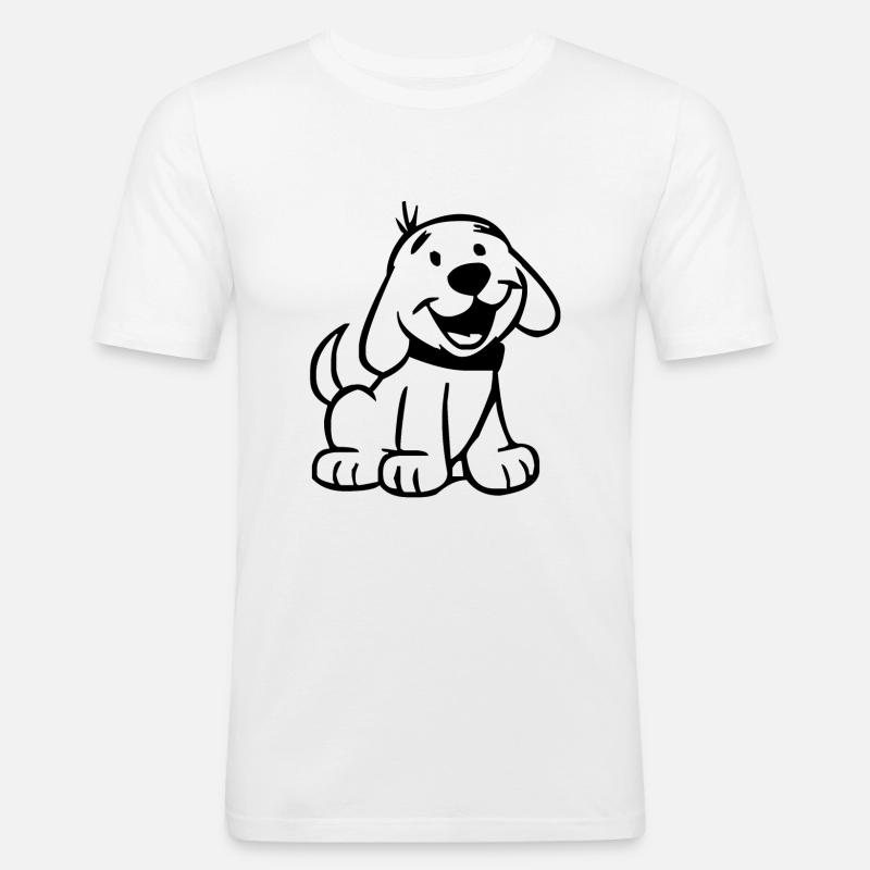 Hundi süß Geschenkidee - Männer Slim Fit T-Shirt - Weiß