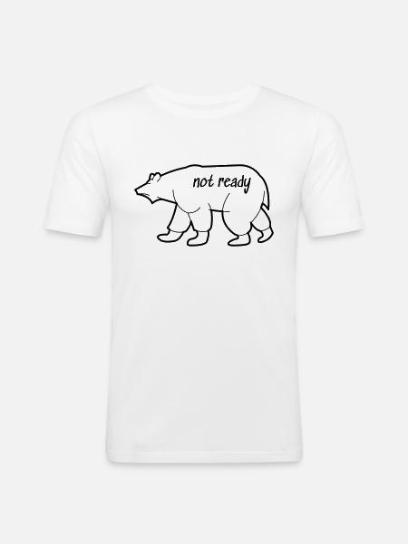 Eisbär Zeichnung - Männer Slim Fit T-Shirt - Weiß