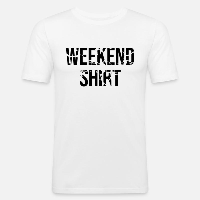 Wochenende - Männer Slim Fit T-Shirt - Weiß