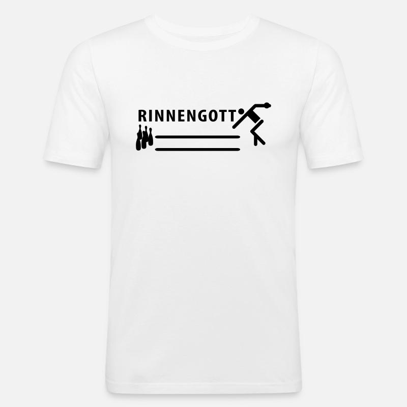 Bowling - gutter God - Men's Slim Fit T-Shirt - white