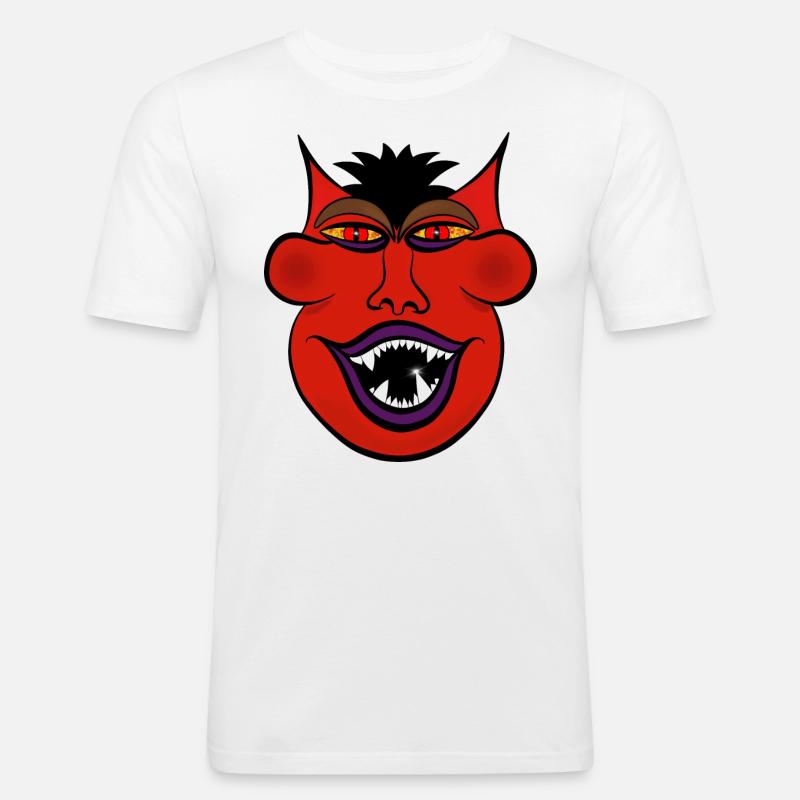 Devil Motif Devil - Men's Slim Fit T-Shirt - white