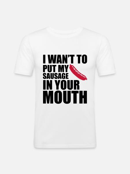 Sausage - T-shirt près du corps Homme - blanc
