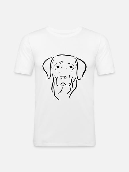 Labrador hunden hodet tegnet hund hund kjærlighet - Slim Fit T-skjorte for menn - hvit