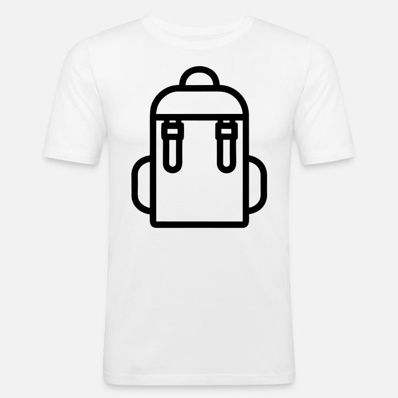 Rucksack - Männer Slim Fit T-Shirt - Weiß
