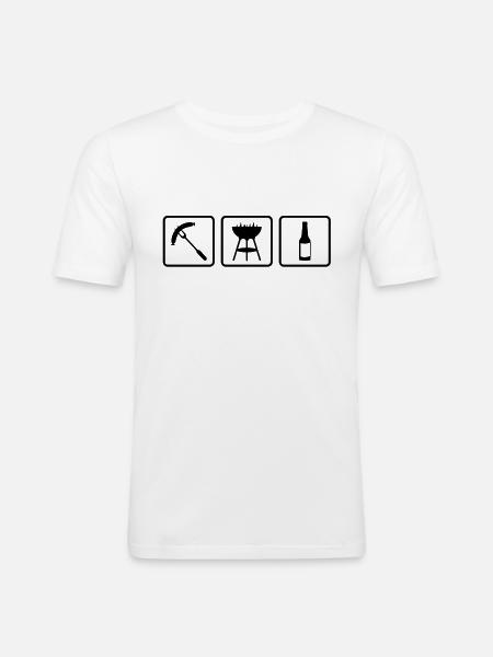Wurst - Griller - Bier - Männer Slim Fit T-Shirt - Weiß