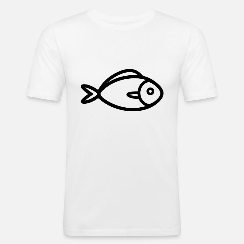 Fisch - Männer Slim Fit T-Shirt - Weiß