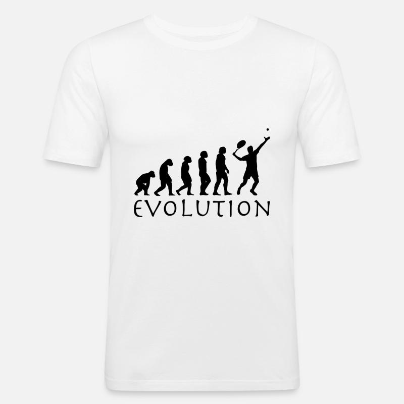 Tennis Evolution - Männer Slim Fit T-Shirt - Weiß