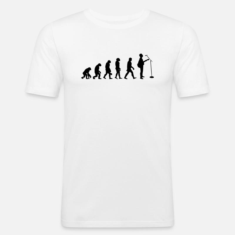 Evolution der Gitarre - Männer Slim Fit T-Shirt - Weiß