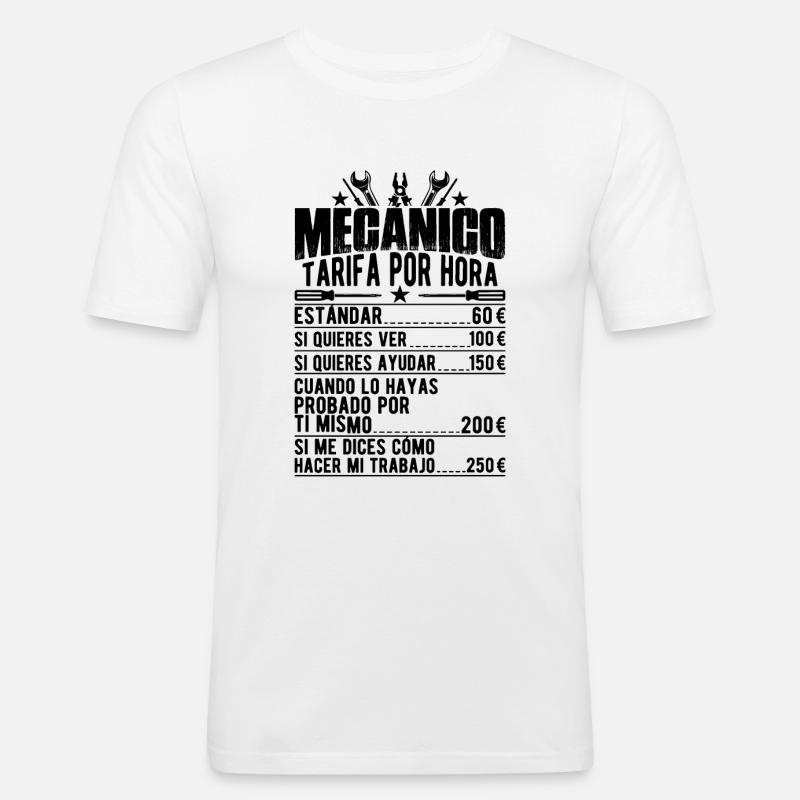 Der Stundensatz eines Mechanikers - Männer Slim Fit T-Shirt - Weiß