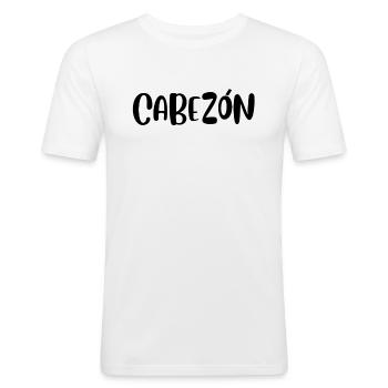 Kopf - Männer Slim Fit T-Shirt - Weiß - Vorne - Nik (191cm)
