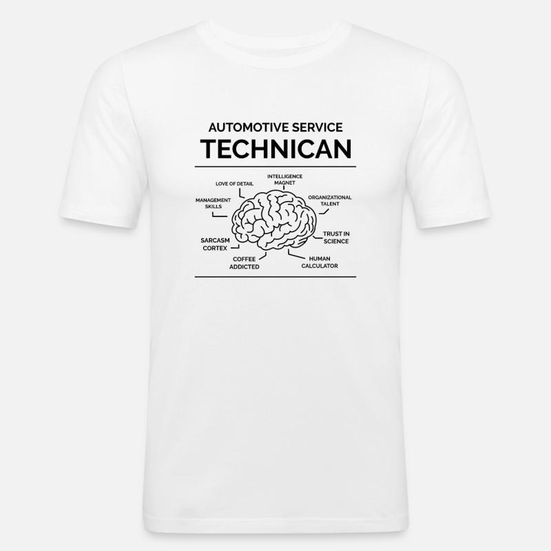 Kfz Mechaniker Techniker - Männer Slim Fit T-Shirt - Weiß