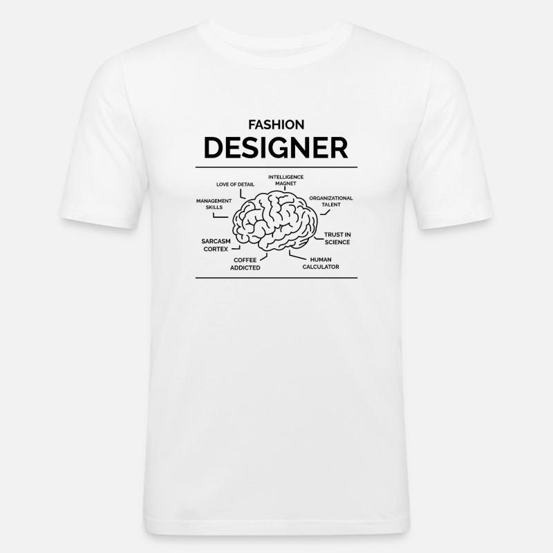 Modedesigner - Männer Slim Fit T-Shirt - Weiß