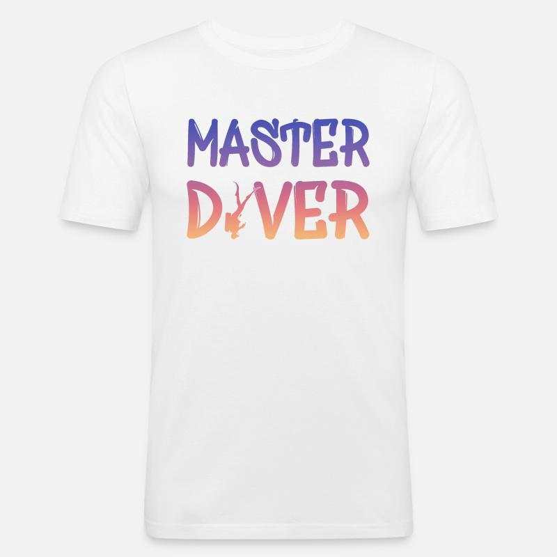 Master Diver - Männer Slim Fit T-Shirt - Weiß