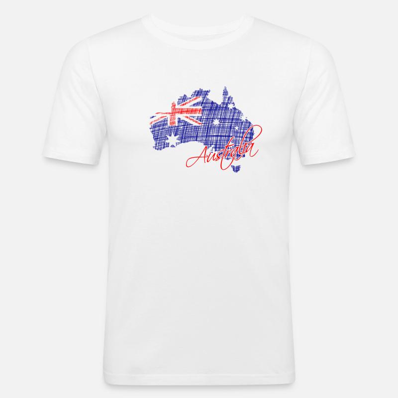 Australien - Australia - Männer Slim Fit T-Shirt - Weiß