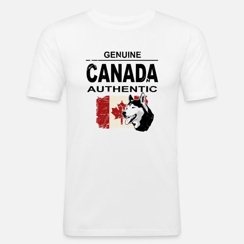 Kanada - Maple Leaf - Huskys - Canada - Männer Slim Fit T-Shirt - Weiß