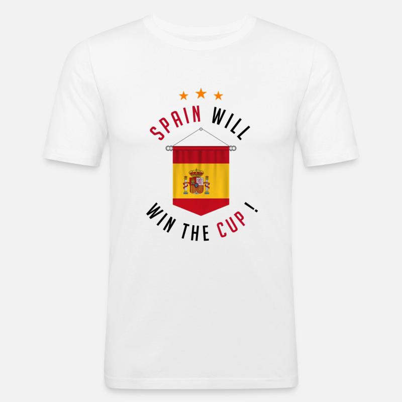 Spanien wird den Pokal gewinnen! - Männer Slim Fit T-Shirt - Weiß