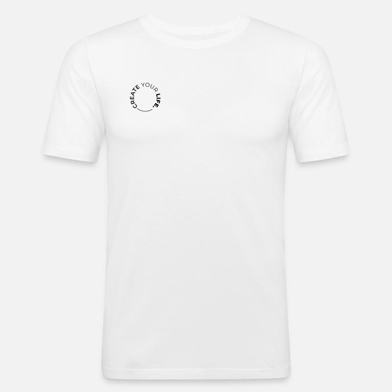 CREATE YOUR LIFE - Männer Slim Fit T-Shirt - Weiß