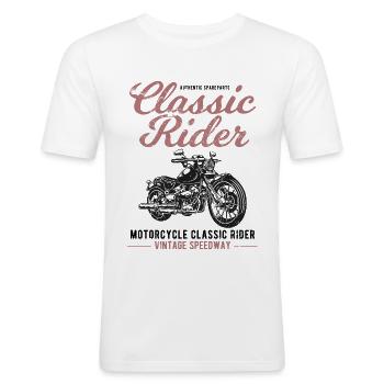 moto - T-shirt près du corps Homme - blanc - Devant - Nik (191cm)