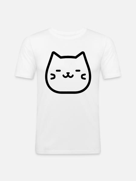 cat - Men's Slim Fit T-Shirt - white